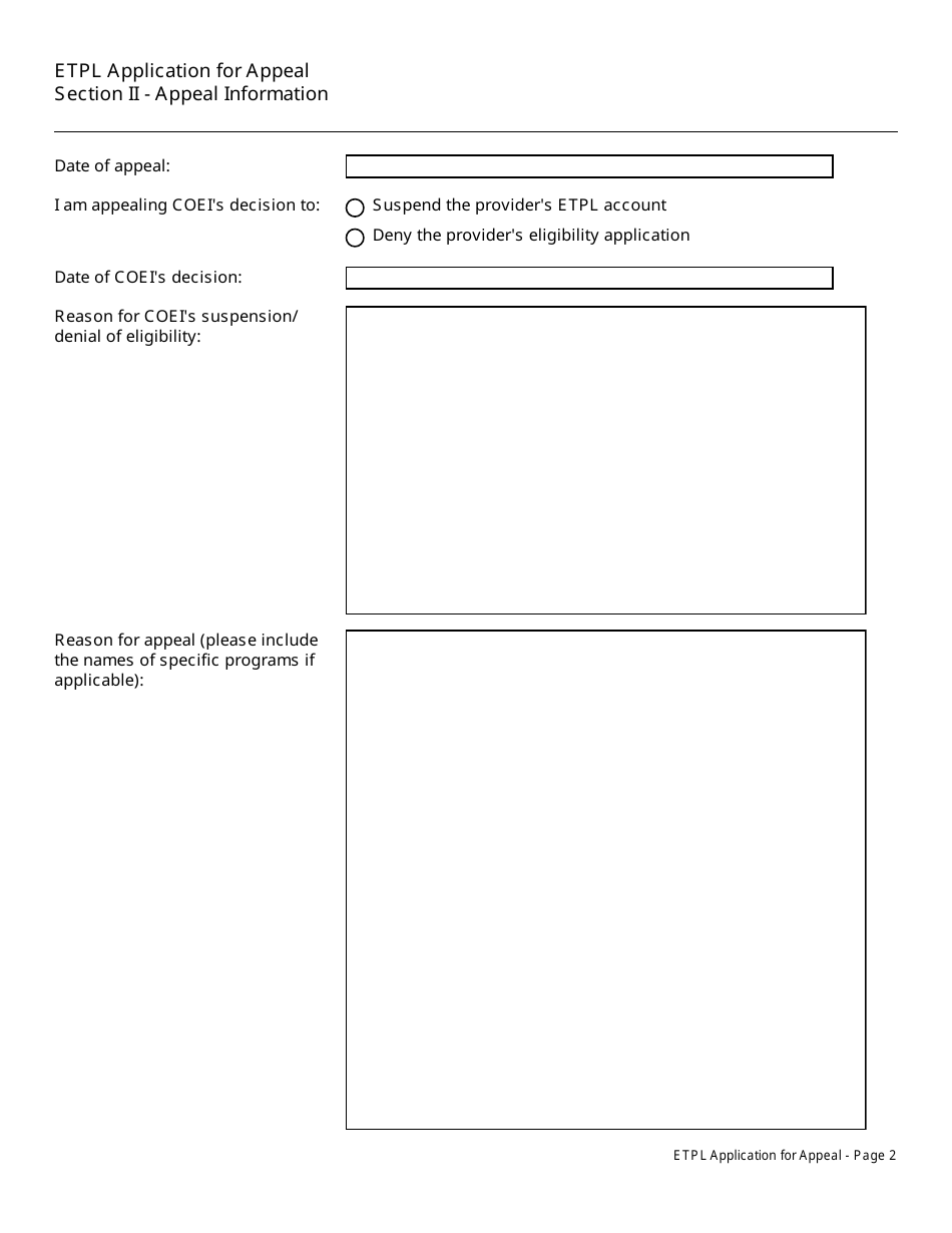 Eligible Training Provider List Application for Appeal - New Jersey, Page 4