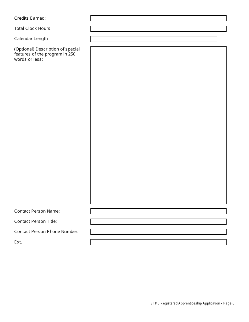 Eligible Training Provider List Registered Apprenticeship Application - New Jersey, Page 7