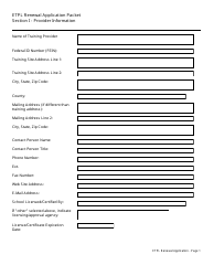 Eligible Training Provider List Renewal Application Packet - New Jersey, Page 2