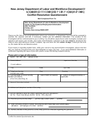 Document preview: Conflict Resolution Questionnaire - New Jersey