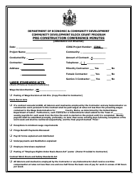 Document preview: Pre-construction Conference Minutes - Community Development Block Grant Program - Maine