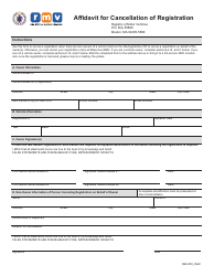 Form REG100 Affidavit for Cancellation of Registration - Massachusetts
