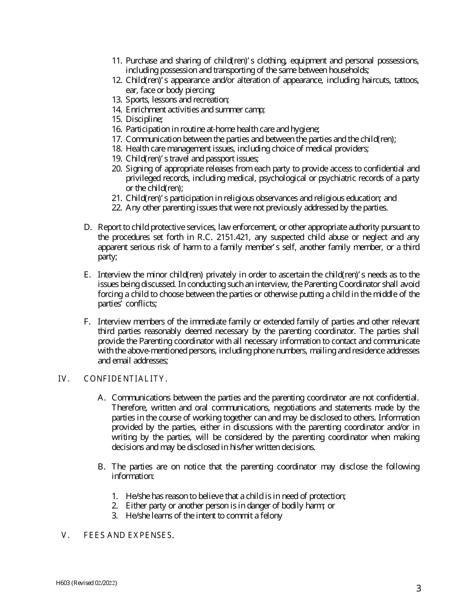 Form H603 - Fill Out, Sign Online and Download Fillable PDF, Cuyahoga ...