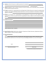 Statement of Claimant Form for Stockpond Use - San Pedro River Watershed - Arizona, Page 2