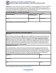 Document preview: Mmars Document Records Management/Signature Authorization Form - Massachusetts
