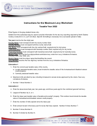 Instructions for Maximum Levy Worksheet - North Dakota