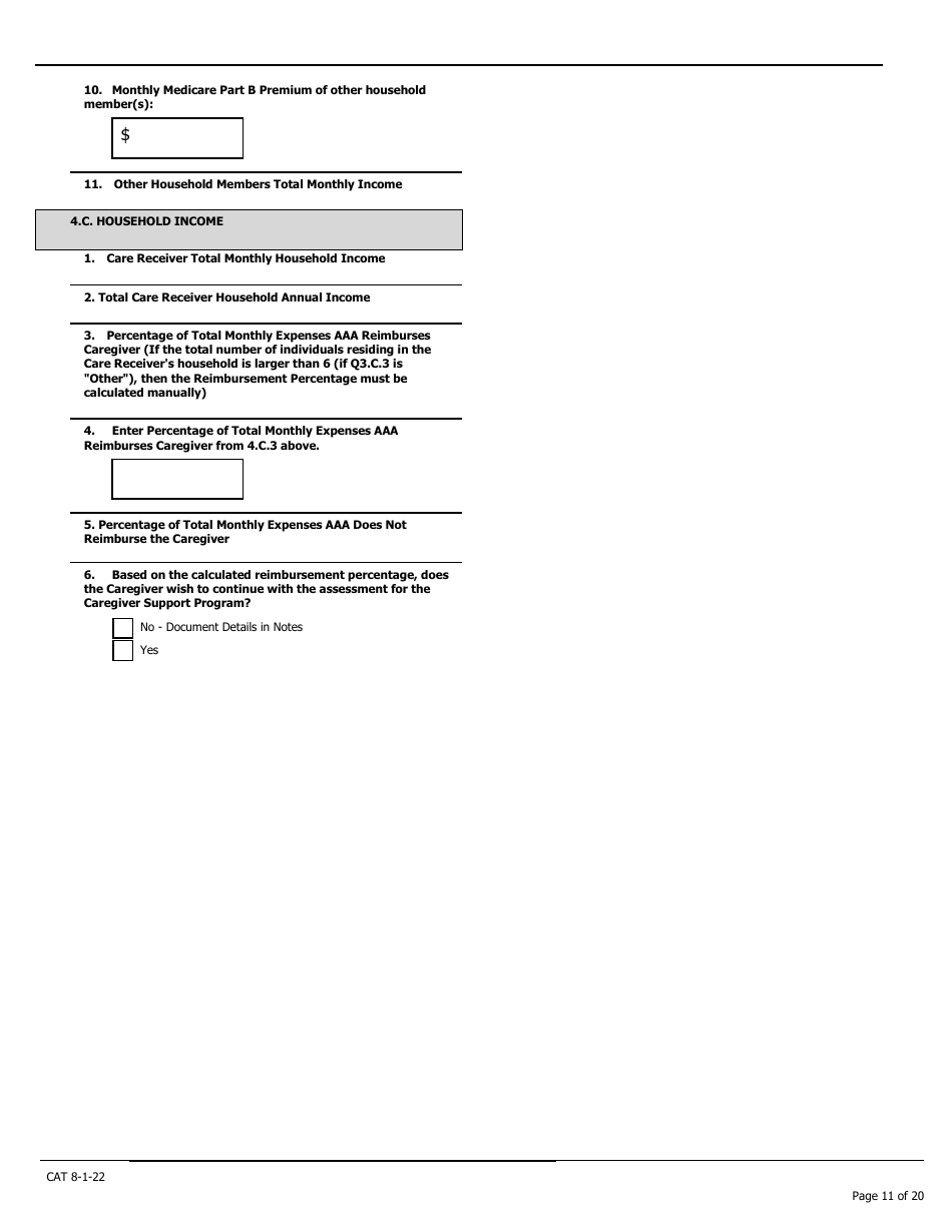 Caregiver Assessment Tool (Cat) - Pennsylvania, Page 11