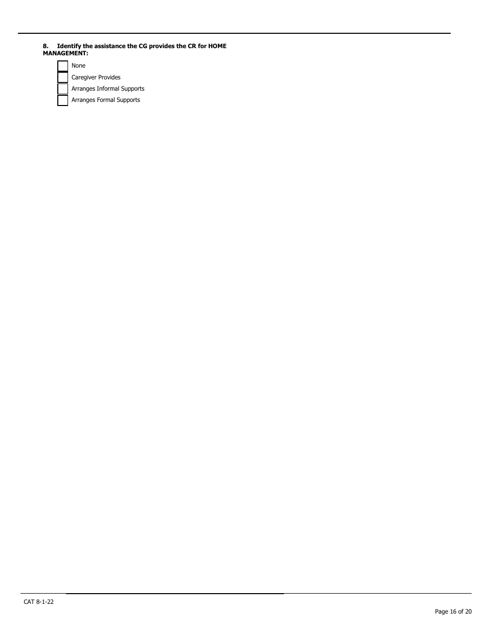 Caregiver Assessment Tool (Cat) - Pennsylvania, Page 16