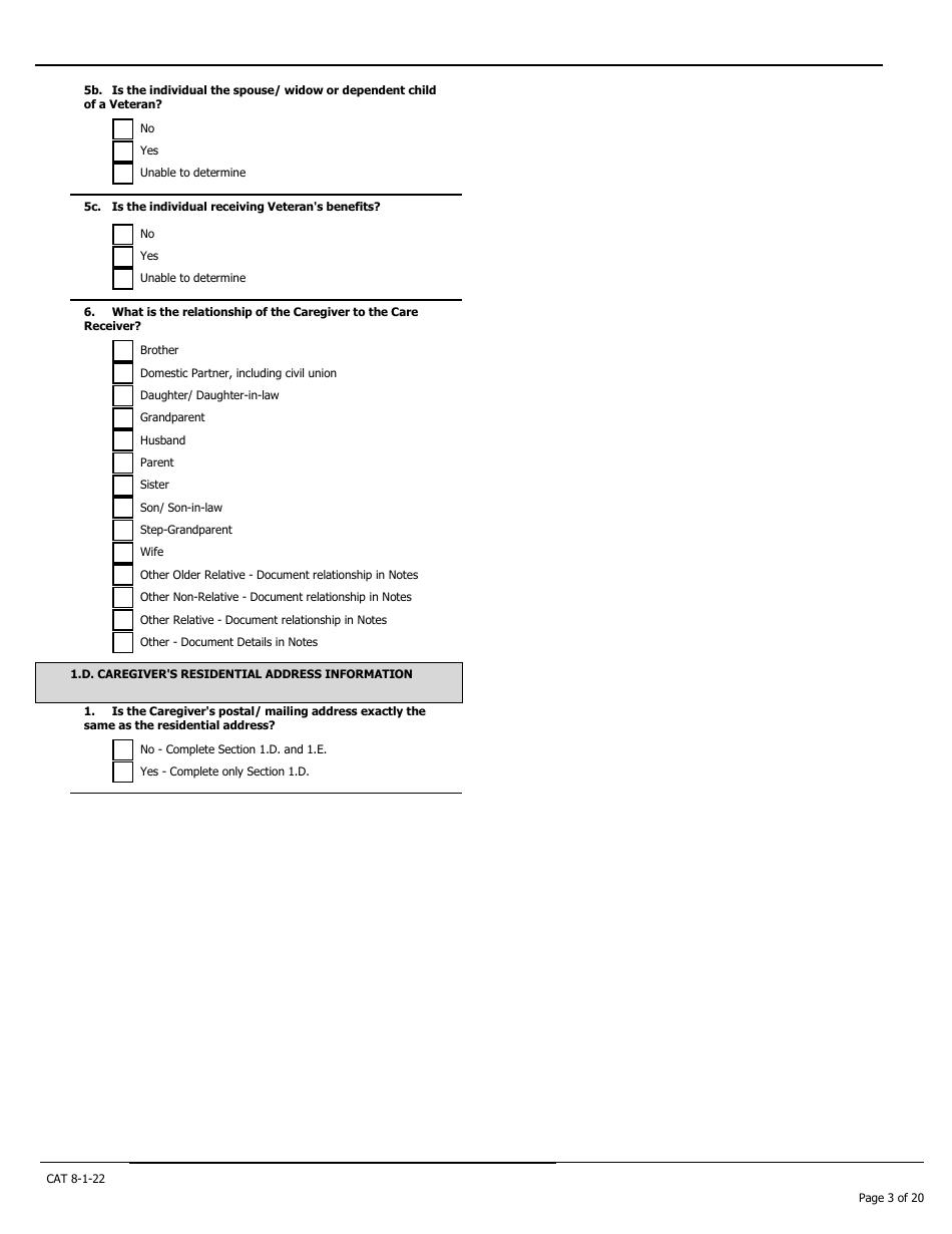 Caregiver Assessment Tool (Cat) - Pennsylvania, Page 3