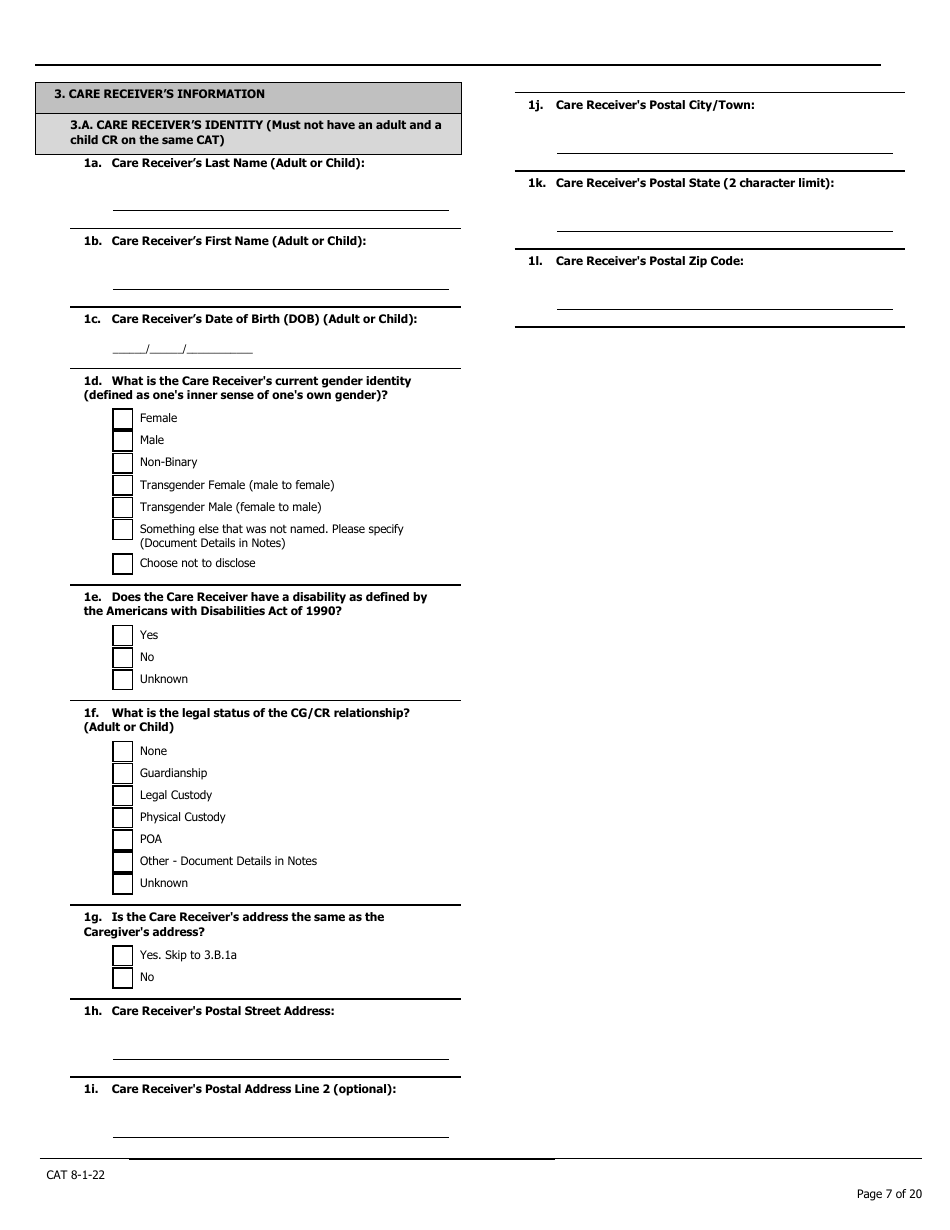 Caregiver Assessment Tool (Cat) - Pennsylvania, Page 7