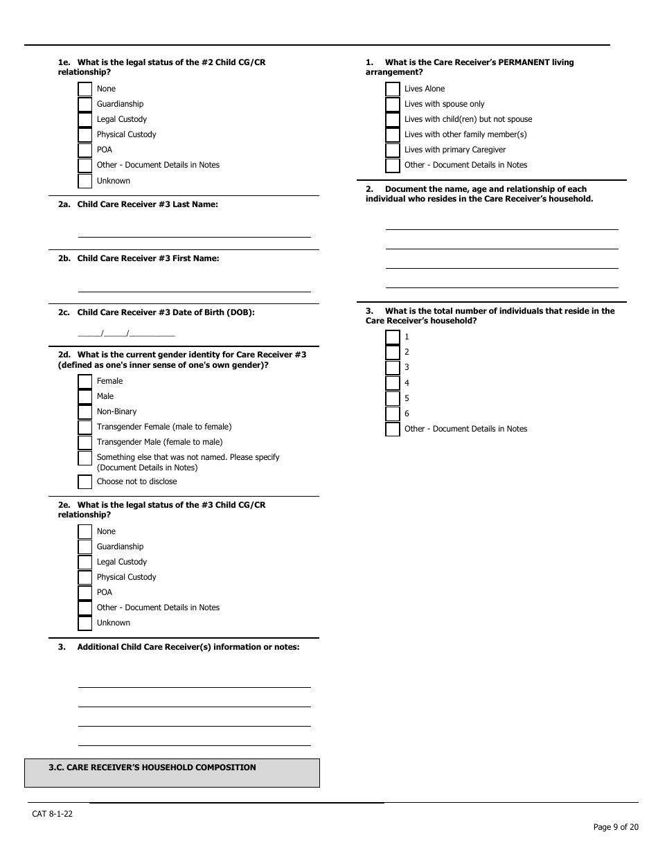 Caregiver Assessment Tool (Cat) - Pennsylvania, Page 9