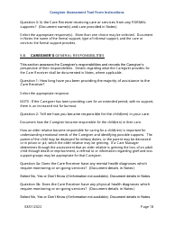 Instructions for Caregiver Assessment Tool (CAT) Form - Pennsylvania, Page 18