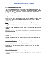 Instructions for Caregiver Assessment Tool (CAT) Form - Pennsylvania, Page 20