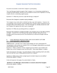 Instructions for Caregiver Assessment Tool (CAT) Form - Pennsylvania, Page 25