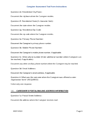 Instructions for Caregiver Assessment Tool (CAT) Form - Pennsylvania, Page 6