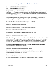 Instructions for Caregiver Assessment Tool (CAT) Form - Pennsylvania, Page 9