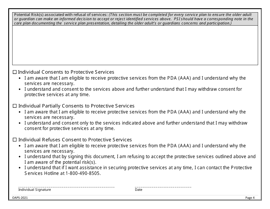 Service Plan for Protective Services  Informed Consent - Pennsylvania, Page 4