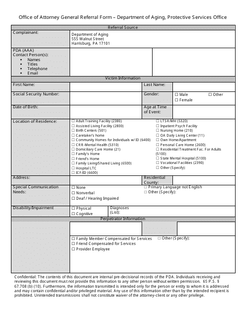 Pennsylvania Office of Attorney General Referral Form - Fill Out, Sign ...