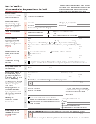 Absentee Ballot Request Form - North Carolina, Page 2