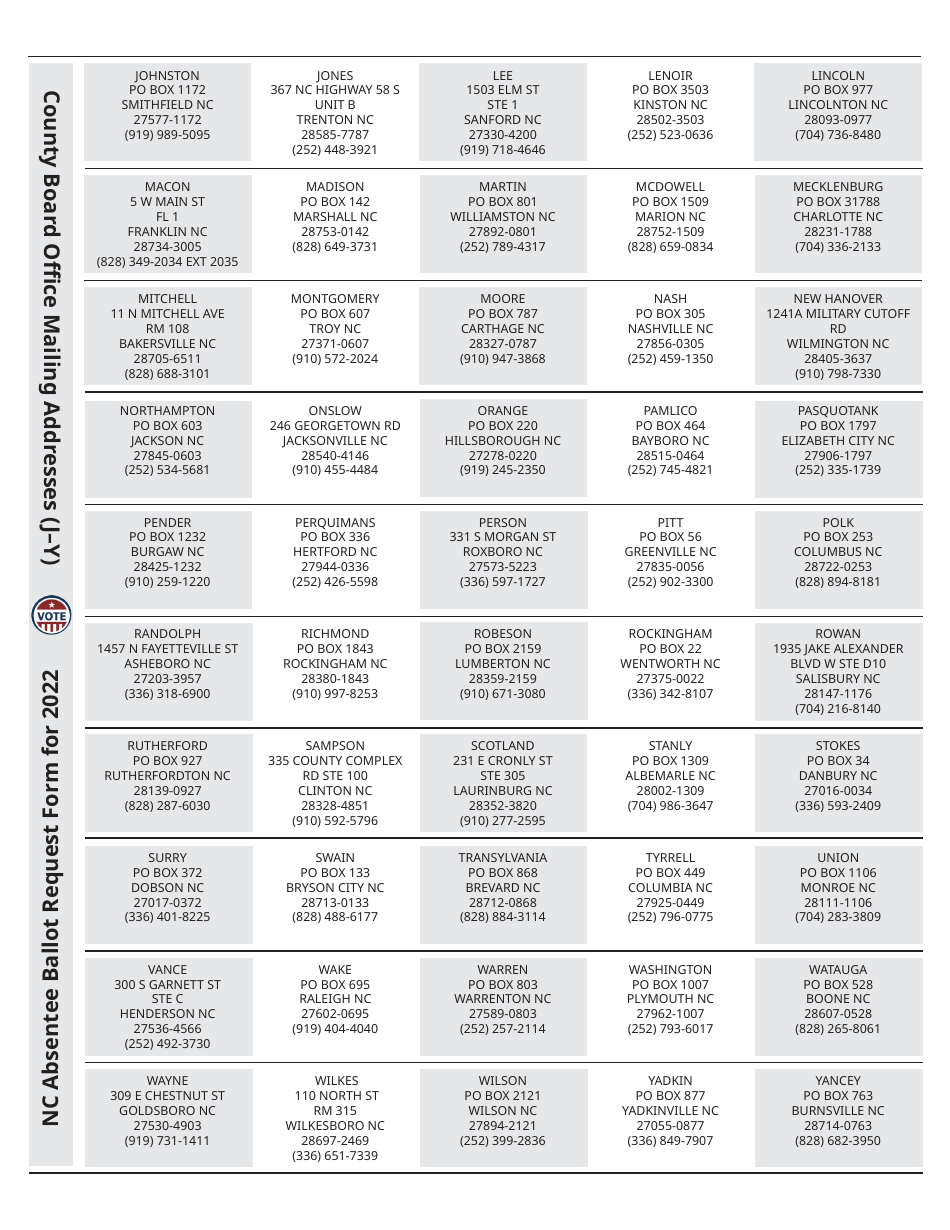 Absentee Ballot Request Form - North Carolina, Page 4
