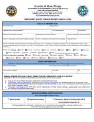 Form DEH:FH-632 Temporary Event Vendor Permit Application - County of San Diego, California, Page 3