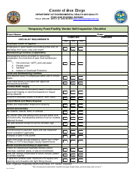 Document preview: Temporary Food Facility Organizer Self-inspection Checklist - County of San Diego, California (English/Arabic)