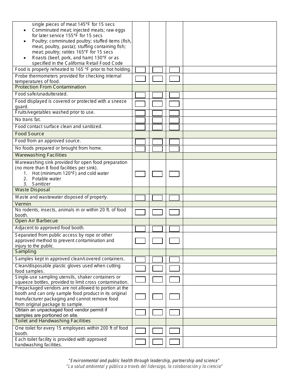 County of San Diego, California Temporary Food Facility Vendor Self ...