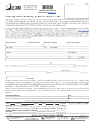 Document preview: Form F352 Election by a Retiree Reentering City Service to Rejoin Nycers - New York City