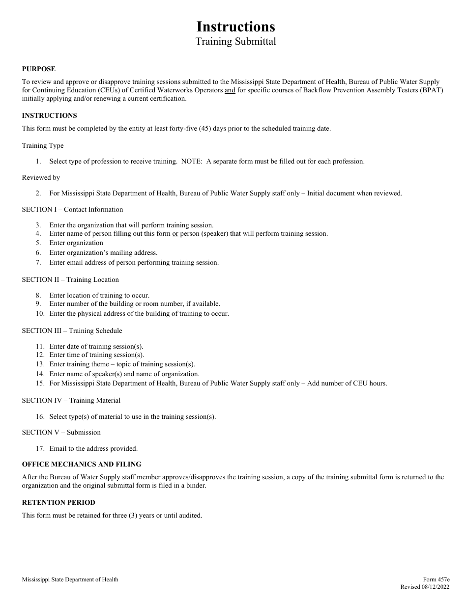 Form 457E Training Submittal - Mississippi, Page 2