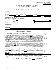 Form 1261 Public Water System Capacity Assessment Form - Mississippi