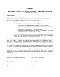 Document preview: Attachment I Legal Certification - Arpa Rural Water Associations Infrastructure Grant Program - Mississippi