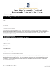 Document preview: Form 1324 Supervision Agreement for Provisional Registration for Tattoo and/or Body Piercers - Mississippi