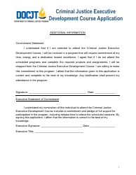 Criminal Justice Executive Development Course Application Commitment Form - Kentucky