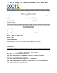 Document preview: Criminal Justice Executive Development Course Application - Kentucky