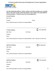 Criminal Justice Executive Development Course Application - Kentucky, Page 2