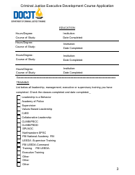 Criminal Justice Executive Development Course Application - Kentucky, Page 3