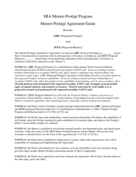 Document preview: Agreement Template - SBA Mentor-Protege Program