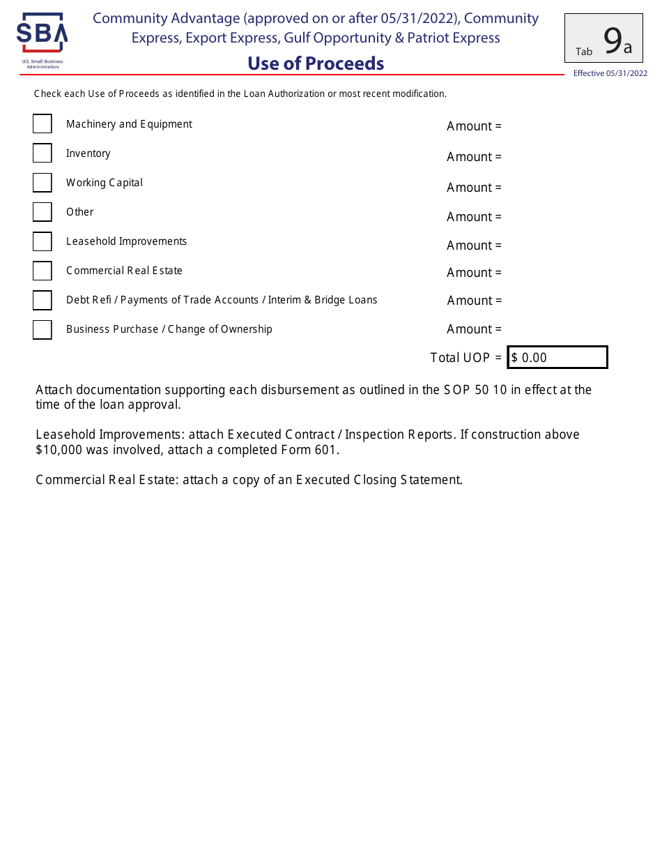 Guaranty Purchase Package Tabs - Community Advantage (Approved on or After 05 / 31 / 2022), Community Express, Express, Export Express, Gulf Opportunity,  Patriot Express, Page 17