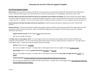 Instructions for Part V Plan for Supports - Virginia