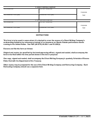 Form SF-273 Reinsurance Agreement for a Bonds Statute Performance Bond, Page 2
