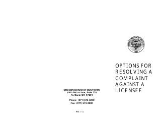 Complaint Form - Oregon