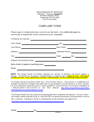 Complaint Form - Oregon, Page 3