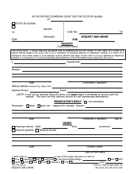 Document preview: Form CR-770 Request and Order - Alaska