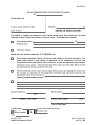 Document preview: Form DL-155 Order on Annual Review - Alaska