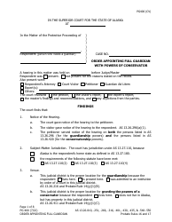 Document preview: Form PG-400 Order Appointing Full Guardian With Powers of Conservator - Alaska