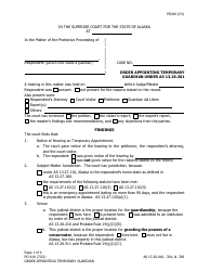 Document preview: Form PG-410 Order Appointing Temporary Guardian Under as 13.26.301 - Alaska