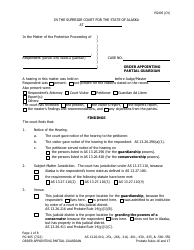 Document preview: Form PG-405 Order Appointing Partial Guardian - Alaska
