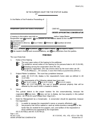 Document preview: Form PG-415 Order Appointing Conservator - Alaska
