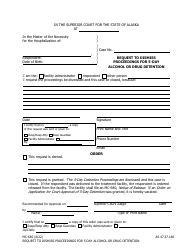 Document preview: Form MC-685 Request to Dismiss Proceedings for 5-day Alcohol or Drug Detention - Alaska