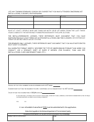 Application for Underground Storage Tank Installer/Remover or Remover - Montana, Page 2